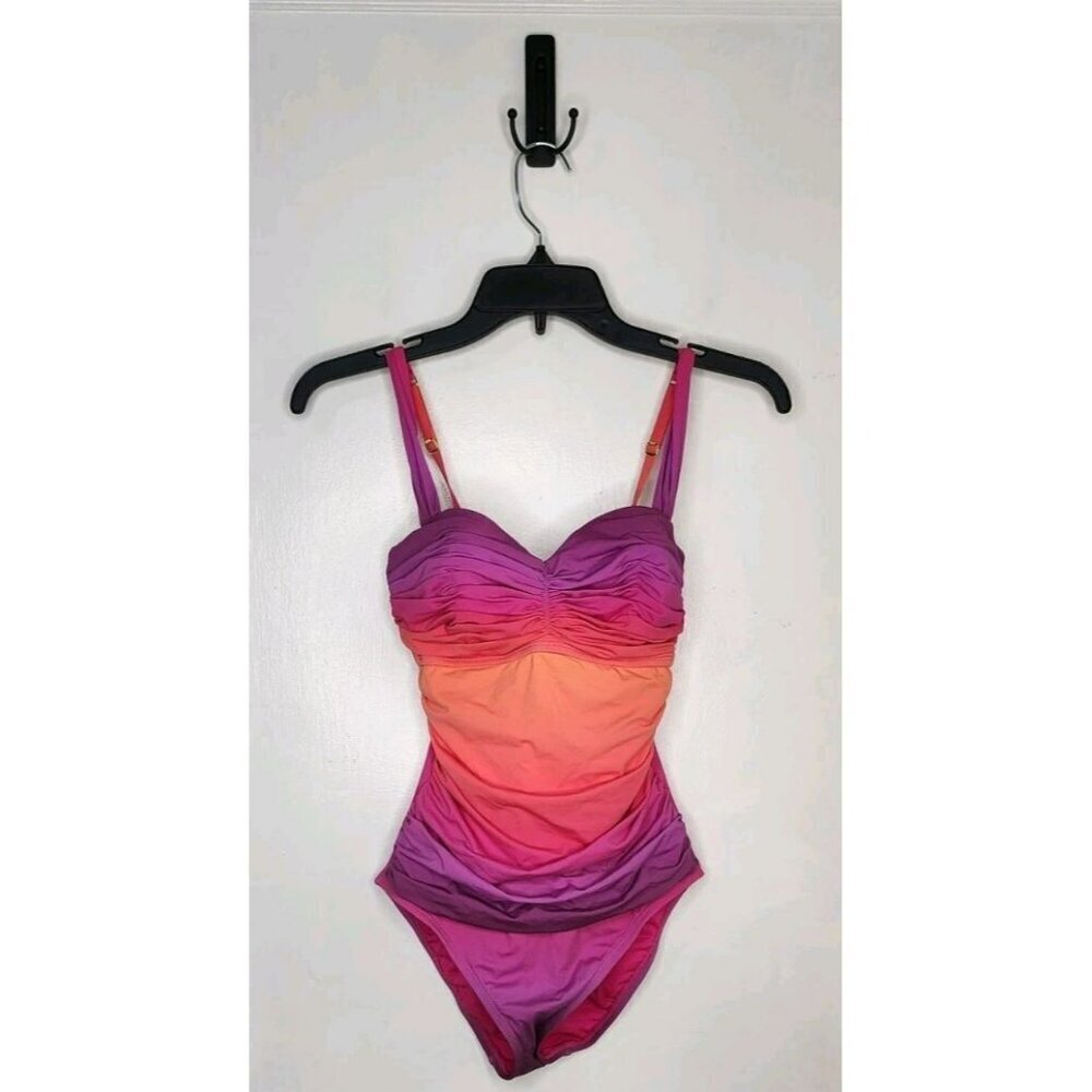 Bleu Rod Beattie Women's Cool Breeze Shirred Underwire One-Piece Swimsuit Sz 4